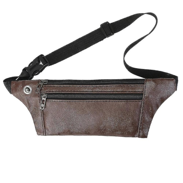 PU-läder Retro Midjeväsk Messenger Bröst Sport Bälte Väska
