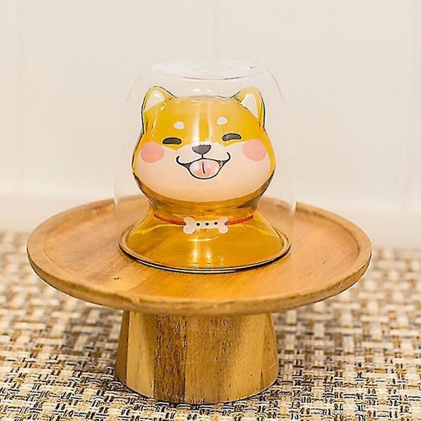 Ny Shiba Inu-kopp Värmebeständig Dubbelglaskopp