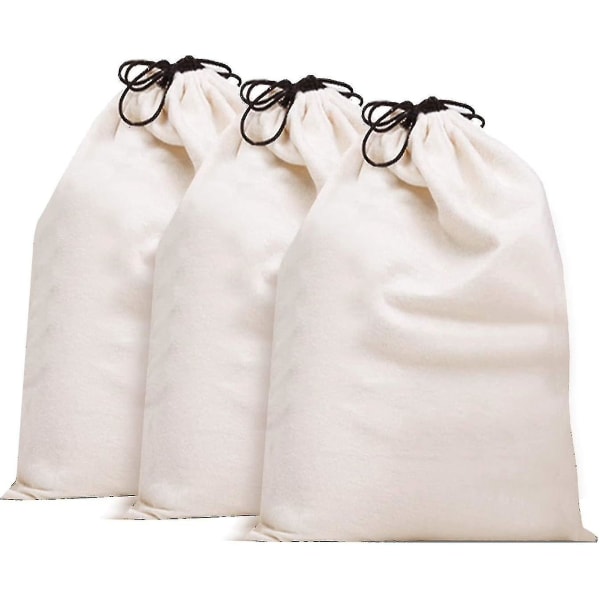Støvtæt opbevaringstaske med snoretræk (3 stk, hvid)