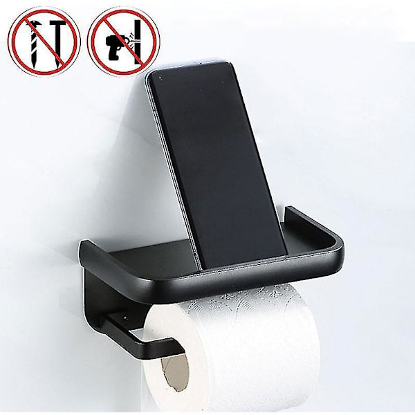 WC-paperiteline Non Perforated Seinäkiinnitettävä Kylpyhuone Musta