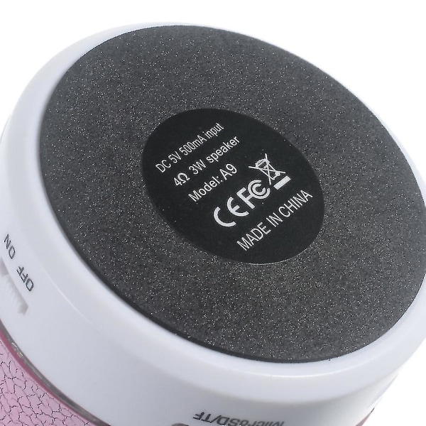 Crack Pattern A9 Stereo Trådløs Bluetooth Håndfri høyttaler med Led-lys Støtte Tf-kort - Rosa