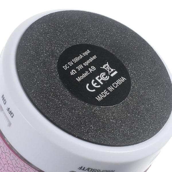 Crack Pattern A9 Stereokaiutin Langaton Bluetooth Handsfree-kaiutin LED-valoilla, Tukee TF-korttia - Pinkki