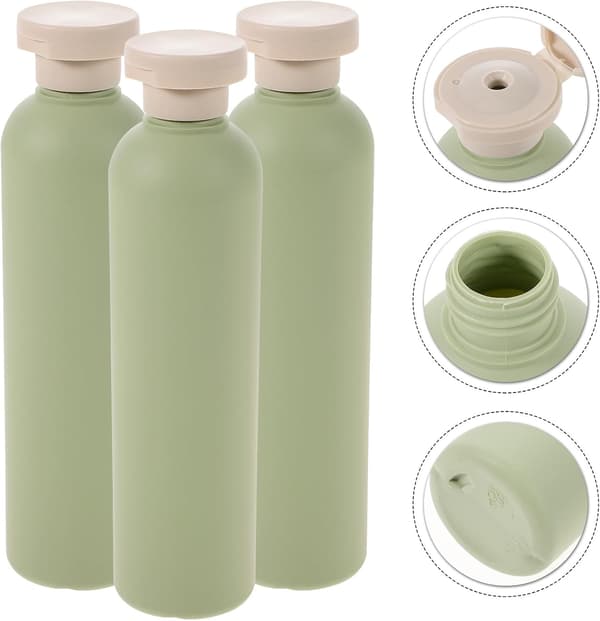 Lätta 3-pack påfyllningsbara schampo- och balsamflaskor 250 ml läckagesäkra behållare med snäpplock