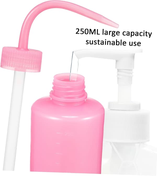 Ögonfranstvättflaskor med jämnt vätskeflöde Rosa 250 ml 2 st Plastklämflaskor Återanvändbara