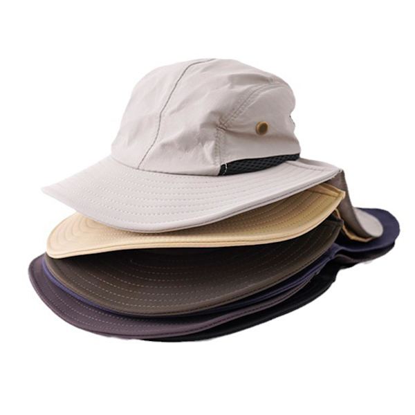 Fiskehatt Solhatt Vikbar UV-skydd Bred Brätte Nackklaff Fiskehatt För Sommar Vandring Strand Fiske Khaki