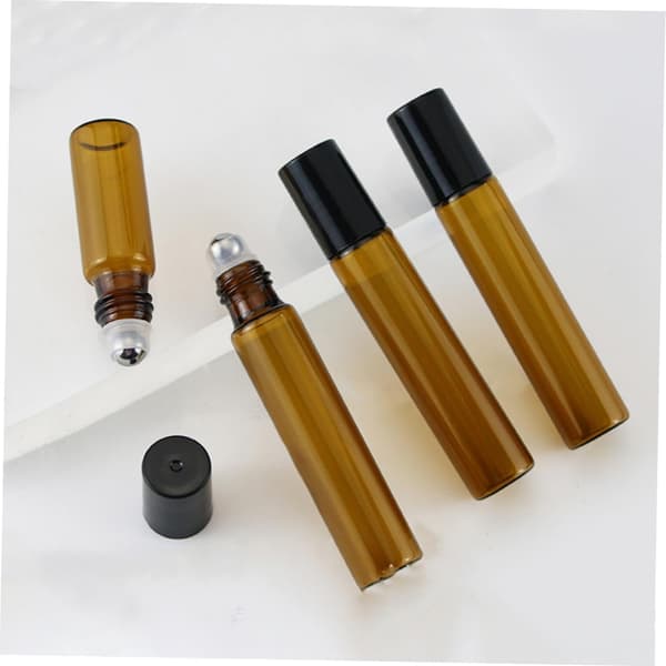 20 st 3 ml eteriska oljerullflaskor Glasrullflaskor Svarta plastlock
