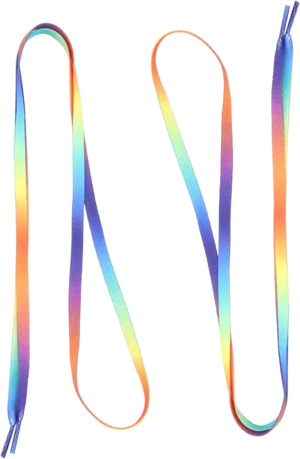 Fargerike gradient elastiske skolisser Flate regnbuesko tilbehør for joggesko og lerretsko 120 cm