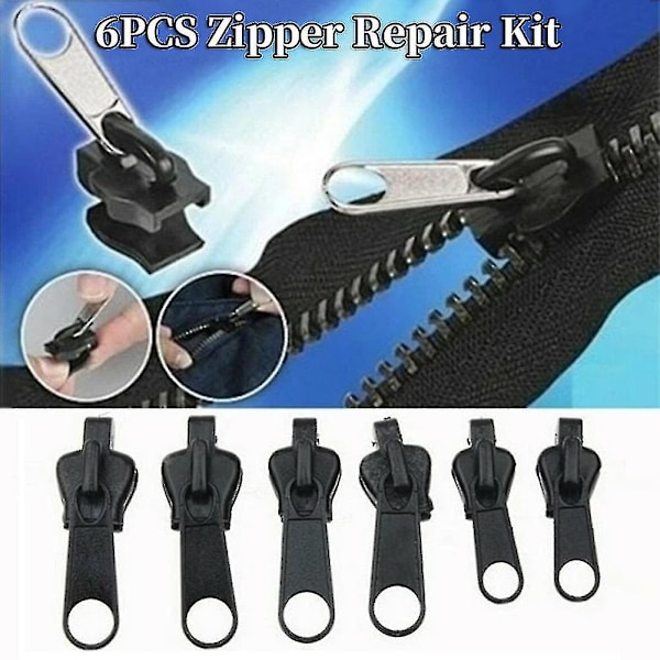 6-pack Instant Zipper Universal Instant Fix Zipper Repair Kit Köp 1 Få 2 set-yuhao