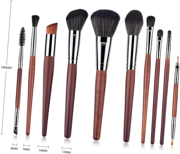 30 stk sminkekoster Trehåndtak Nylonbust Kosmetikk Pudder Blush Sett
