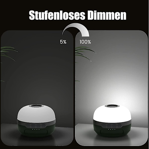Campinglampa med RGB-färgbyte, LED-campinglykta med 5200 mAh USB-gåva
