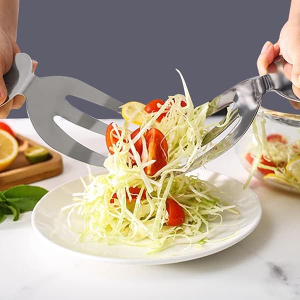 Salatbestikk Salathender Gafler Bærbart Rustfritt Stål 2 stk