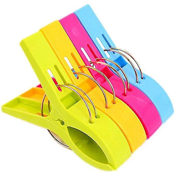4-pack Mega Peg Jätte Multifunktionell Strandhandduk Solstolsklämma