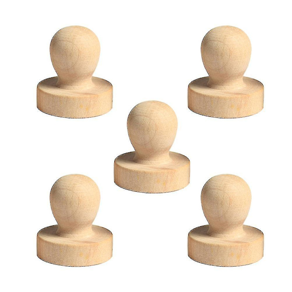 5 stk 5 cm Stempel Tre Rundt Håndtak DIY Skrapbok 3,8x4