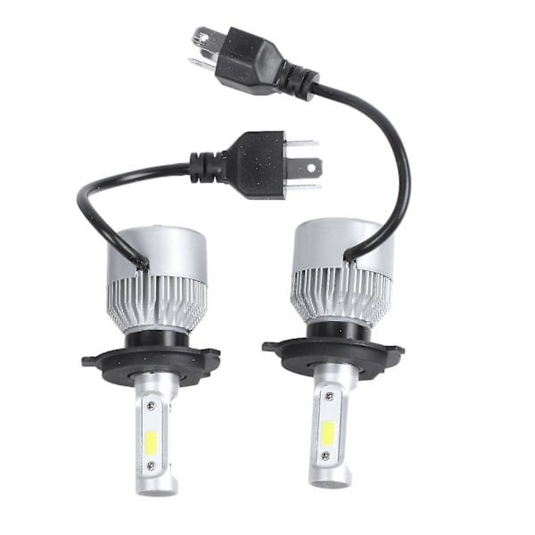 2 x S2 H4 72W 8000LM LED Forlygter Bil Høj/lav Stråle Auto Pærer 6000K Hvid