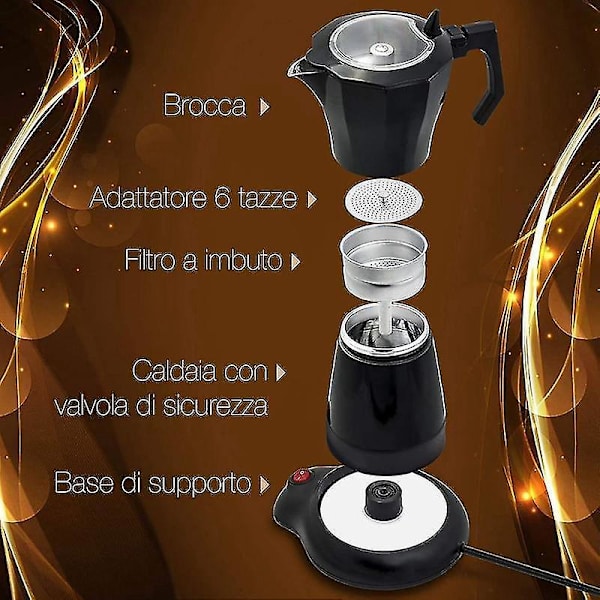Holdbar Elektrisk Moka Pot Stor Kaffemaskine Kaffetilbehør