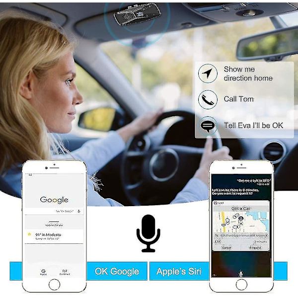 Bærbar Bluetooth 5.0 Handsfree Bilsett Med GPS-Instruksjoner, Musikk, Støydemping, Aut