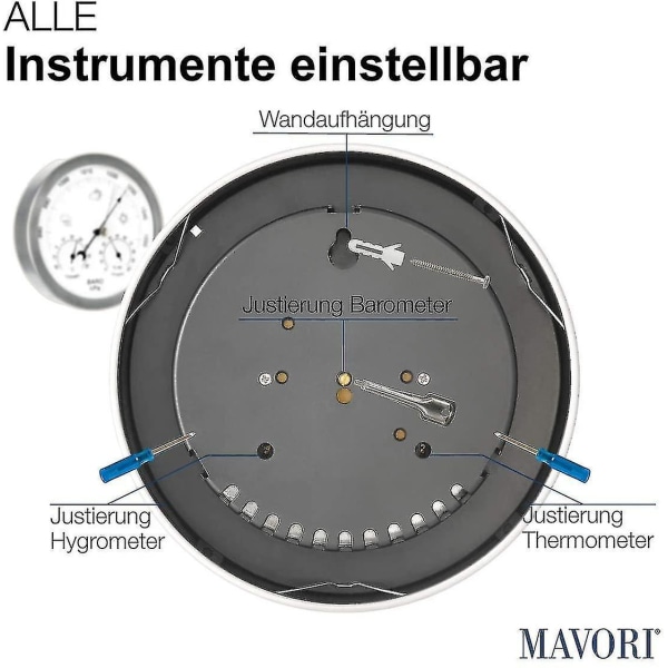 Analog Väderstation för Inomhus och Utomhus, Hygrometer och Termometer
