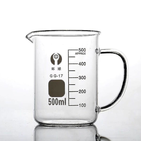 Beger med håndtak, borosilikatglass, målebeger 50-800ml