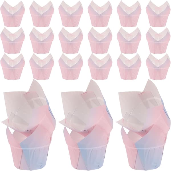 50 stk. tulipanpapir bakekopper lette dekorative cupcakeformer