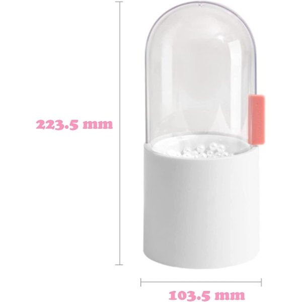 Förvaringslåda för sminkborstar, sminkborsthållare med lock, med klart roterande lock och dammsäkra pärlor