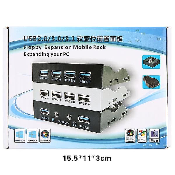 3,5 tommer Floppy Frontpanel 4 Ports USB Udvidelsesadapter