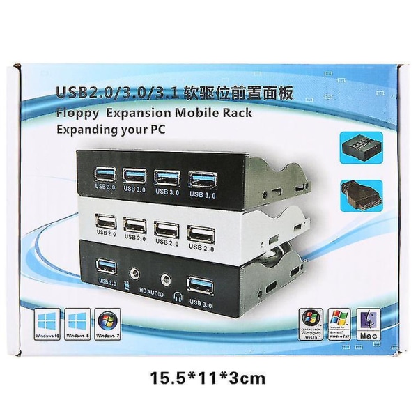 3,5 Tums Floppy Frontpanel 4-Port USB Utvidgningsadapter