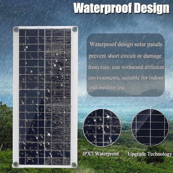 300w 12v solcellepanel, solcellepanelsett, batteriladersett med 60a solcelleladekontroller for bobil, yacht, utendørs, hage, belysning
