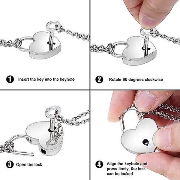2 stk nøkkelanheng halskjeder Eboy Egirl Hengelås Punk Kjede Choker For Menn Kvinner