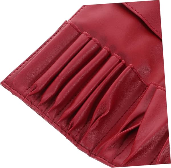 Bærbar Makeupbørste Organizer Taske til Kvinder Rejse Roll-up Pu Makeupbørsteholder
