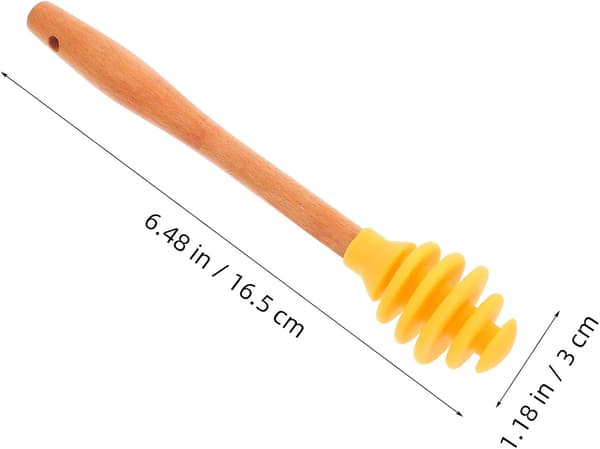 2st Honungsrörare Bärbara Silikon- och Trä-Honungsblandningsstavar Enkel Dispenser