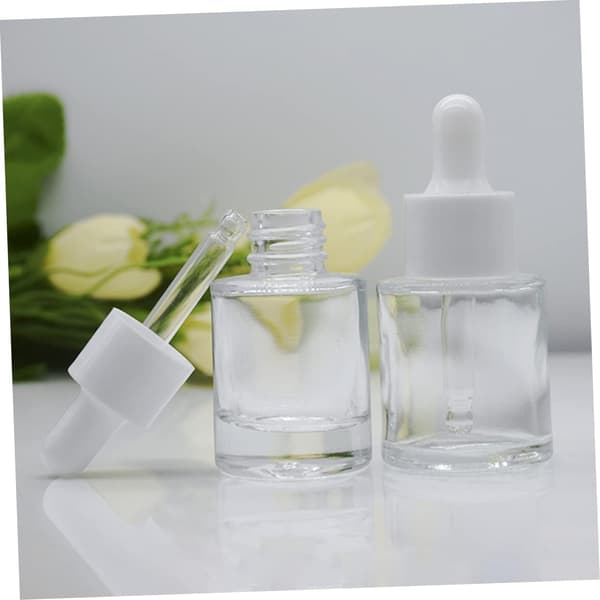 20 st 15 ml små glasdroppflaskor med tjock botten, läckagesäkra eteriska oljeflaskor