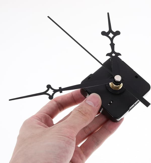 Tyst batteridriven klockmekanism DIY-kit med lång axel och plastmaterial