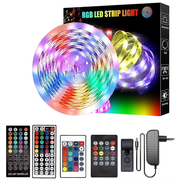 LED Smart Strip Lights RGB Musiksynkroniserad Färgväxlande Belysning