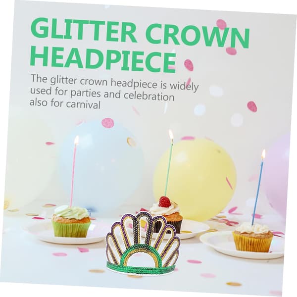 Pailletkrone-hårbånd til kvinder, glitrende fødselsdagshårtilbehør