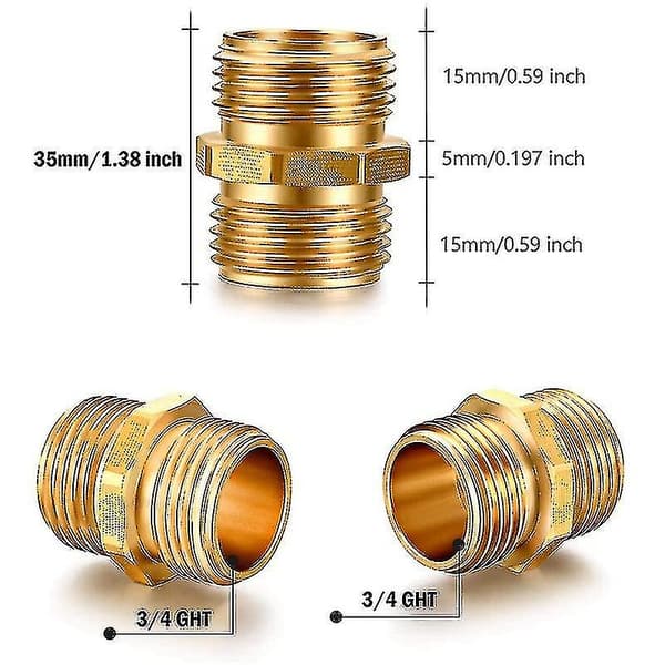 Solid Aluminium Hage Slangekoblinger Adapter