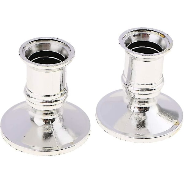 2 stycken ljusstakar ljusstake ljusstakebas bröllopsdekoration - silver present