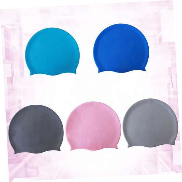 5 st silikonbadmössa för kvinnor Unisex elastisk designpaket ger öronskydd