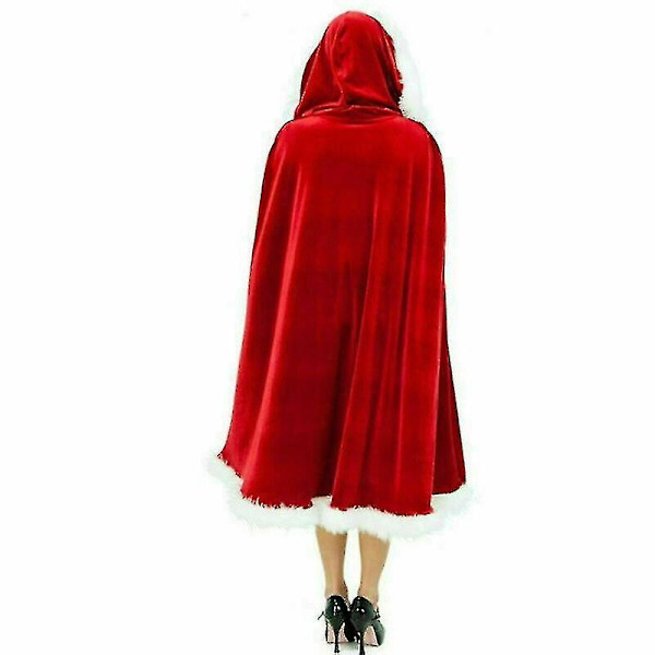 Aikuisen Lapsen Cosplay Joulupukki Samettakki Viitta Valkoinen