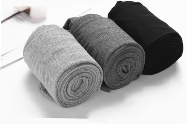 Høst- og vinterfôrede leggings pluss bukser med høy elastisitet, svarte bomullsstrømper