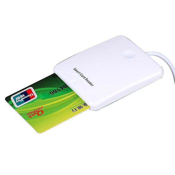 Hvid ABS USB Smart Chip Kortlæser SIM Slot