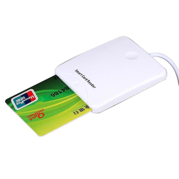 Hvit ABS USB Smart Chip Card Reader SIM-spor
