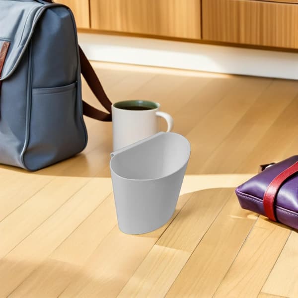 4 stk. hengende koppholder vogn oppbevaringskurv sett plast solid flat bunn hvit organisator