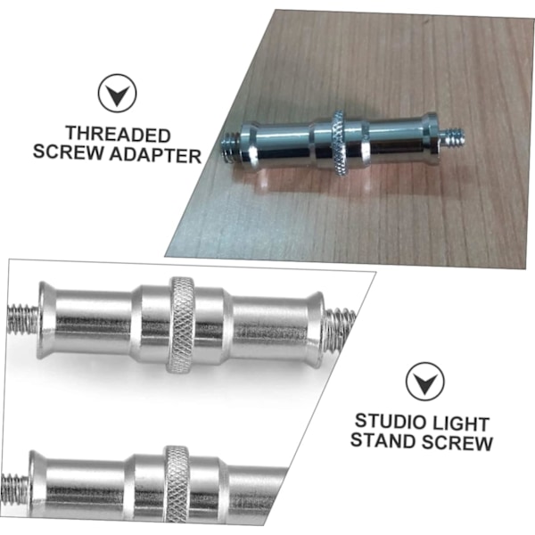 Blixtljusstativ Adapter 3st Gängad Skruv Adapter Set Spigot Skruv Studio Ljusstativ 1/4 till 3/8