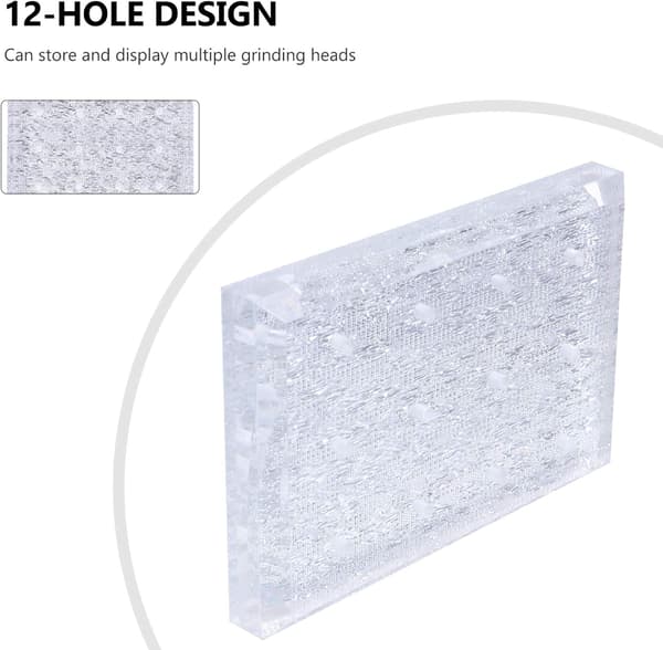 Akryl nagelborrstativ 12 hål Display Organizer Borrbox för salong