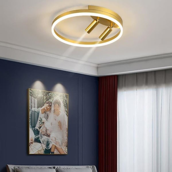 40cm LED Taklampe Nordisk Svart Gull Sirkel Design