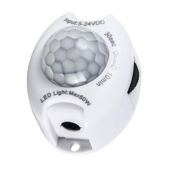 Rörelsesensor DC 24V Ljusströmbrytare Rörelseaktiverad Timer Automatisk PIR Rörelsesensor LED-remsa Ljus