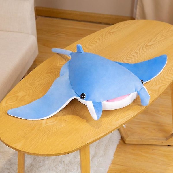 Nytt Produkt 70/90cm Manta Ray Plussjeleker Ray Rajiformes Puter Dekorasjon Sofapute For Barn 90cm blue