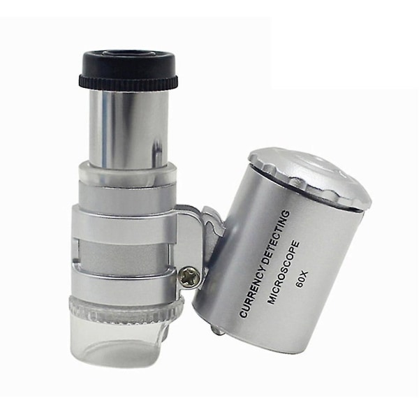 Bærbart mikroskop 60x Mini Forstørrelsesglas Juveler Lupper LED