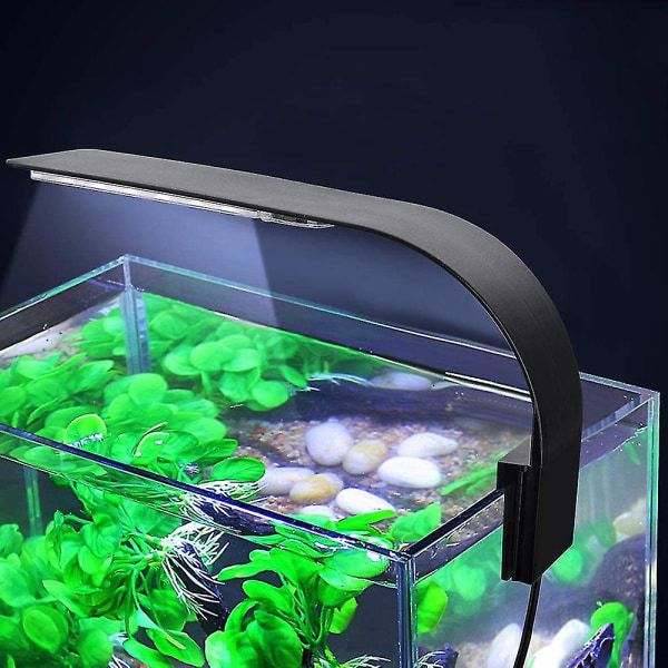 Akvarielys Clip, Ultratynd Akvarielys Med Hvidt Og Blåt Lys, 24 LED Akvarielys