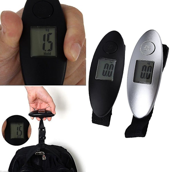 Liten lommevekt med LCD-skjerm, 40 kg
